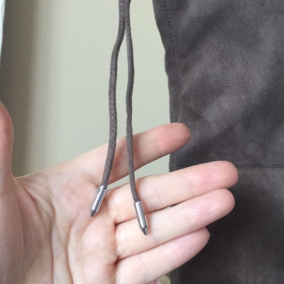 Marc Fisher Humor Over The Knee Boots Taupe Fabric - Picture 8 of 9